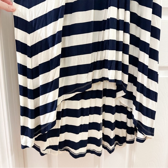 Cynthia Rowley Striped Ladder Back High Low Pleated Maxi Dress Blue White sz XS - Picture 3 of 6